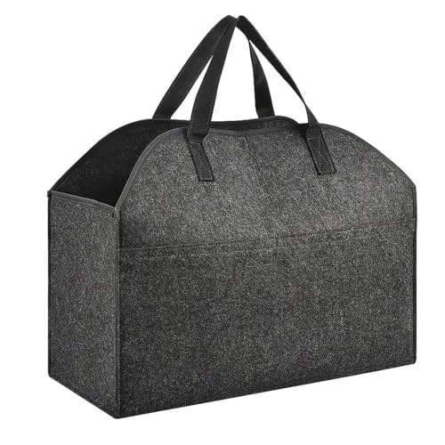 Bolsas portadoras - 21.97x10x16.97 pulgadas Manijas de leña portadores para troncos de madera, bolso de servicio pesado con almacenamiento multipropósito, bolsa de troncos para revistas, juguetes para