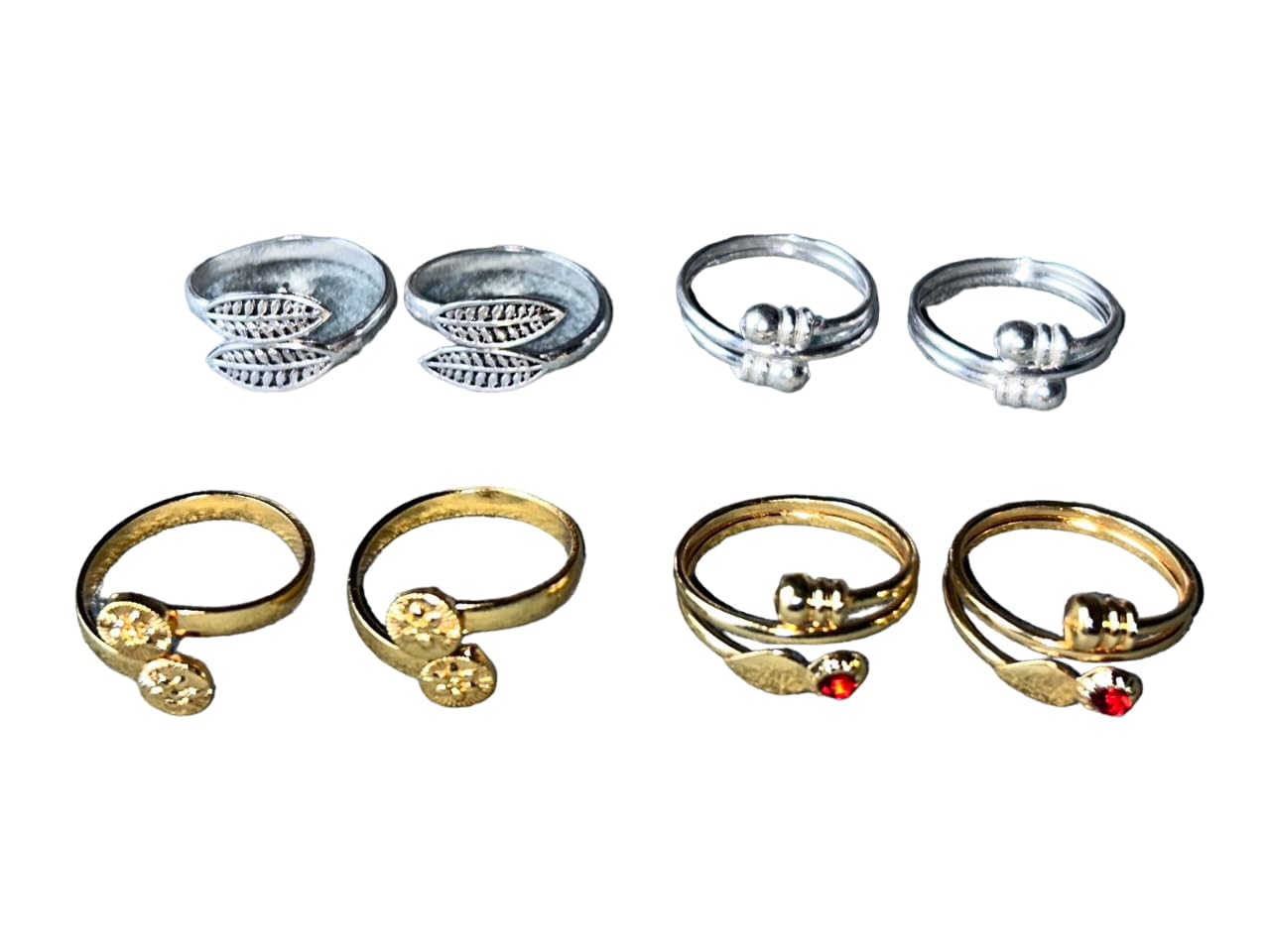 Women & Girls Metal Plated Fancy Toe Ring Adjustable Bichiya/Leg Finger Ring-Combo-4 (A_C_P_110789_Multicolor)-image-6