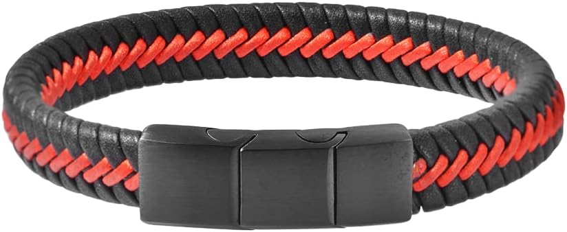 Men's Braided Genuine Leather Cord Bracelet - Image 2