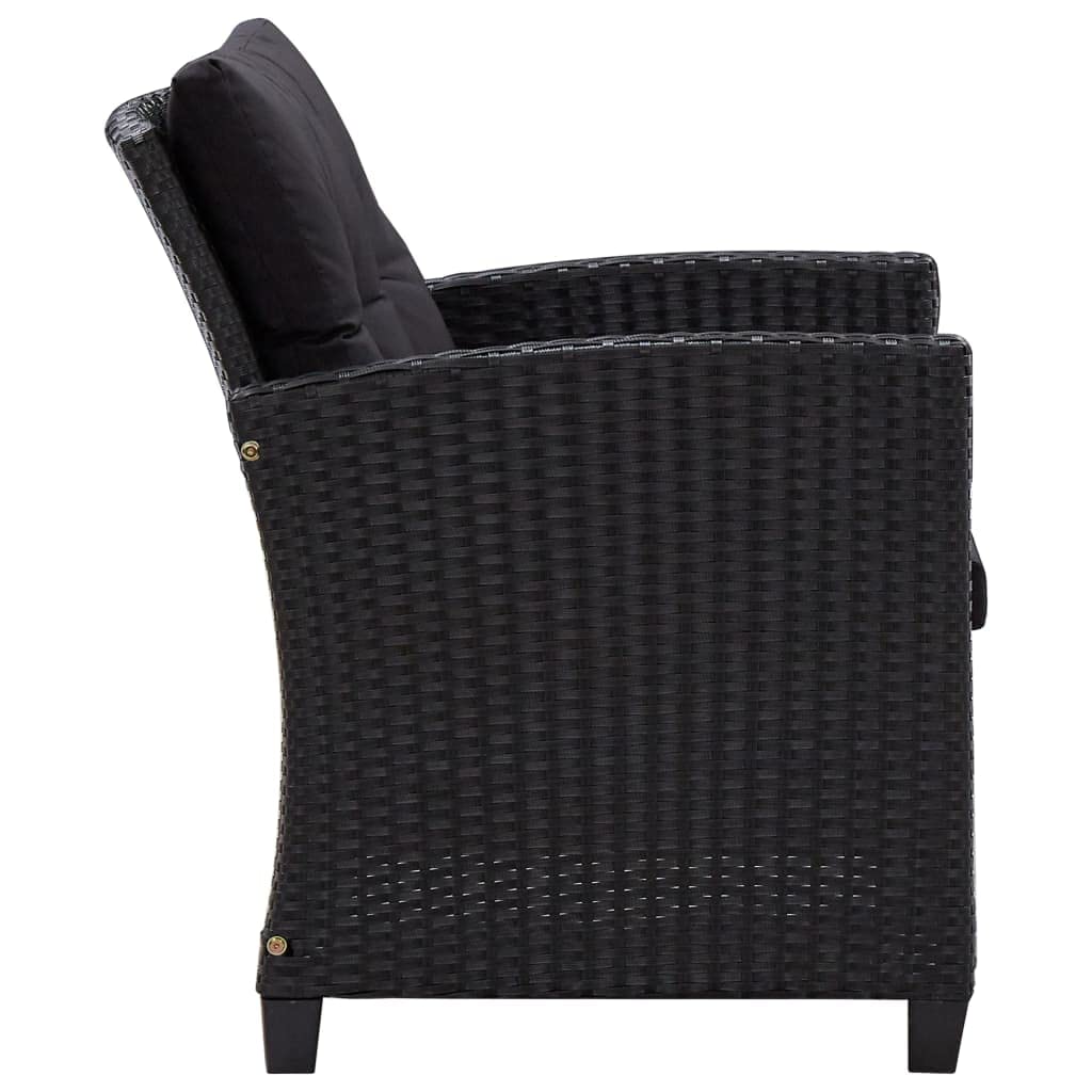Set Divani da Giardino,poltrone salotto set giardino esterno arredamento terrazzo Adatto per terrazze, prati, spiagge e giardini 6 pz con Cuscini in Polyrattan Nero