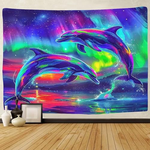 Tenture 3D dauphin cascade, cadeau de décoration pour adolescents