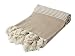Hand Loomed Pestemal Striped Turkish Bath Towel 34x66 %100 CottonTM by Cacala Beige