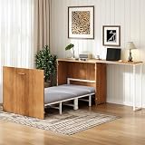 Soweiz Cama plegable Murphy, cama multifuncional (color natural)