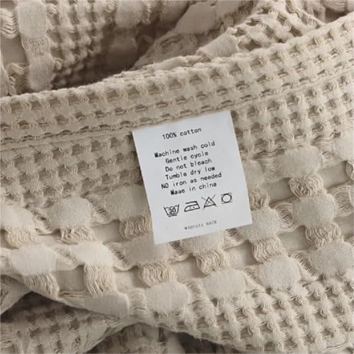 Manta para sofá de algodón tipo gofre colcha fina de verano para cama gris 7