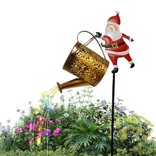 Lumière décorative pour jardin et cour extérieure avec Père Noël solaire au style vintage