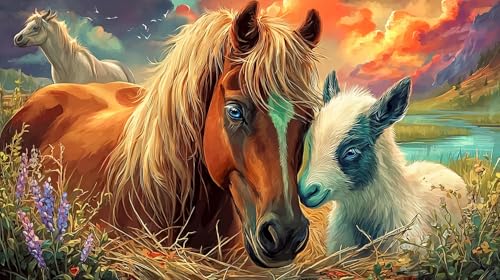 Puzzle de caballo imposible de 1000 piezas, juego educativo y artístico de 75x50 cm