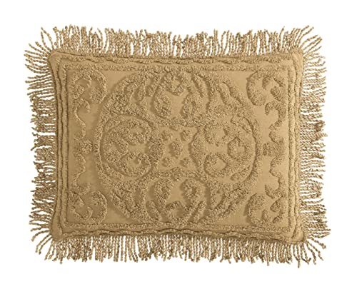 Image of Beatrice Home Fashions Medallion Standard Cotton Chenille Sham, Gold