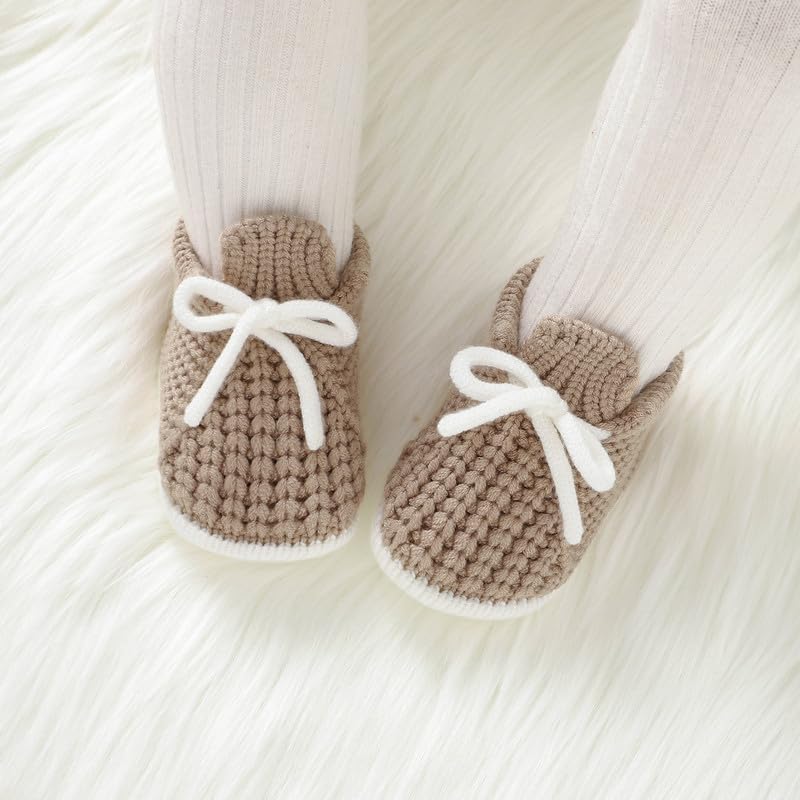LAWKUL Baby Booties Knit Newborn Shoes Cozy First Walkers Infant Toddler Boots for Boy Girls 0-3 Months - Image 6