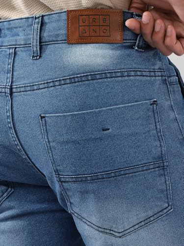Image of Urbano Fashion Men's Regular Fit Washed Jeans Stretchable