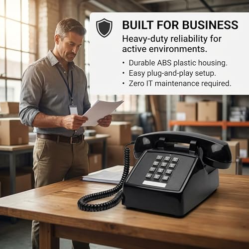 Teléfono fijo analógico iSoHo Phones Retro Black 12-pack miniatura 6
