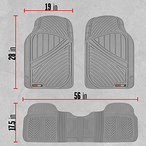 Image of Motor Trend FlexTough Baseline Rubber Car Floor Mats with Trunk Mat Cargo Liner, Front & Rear Combo Set fits Most Car SUV Van Coupe Sedan, Heavy Duty All Weather Trim to Fit