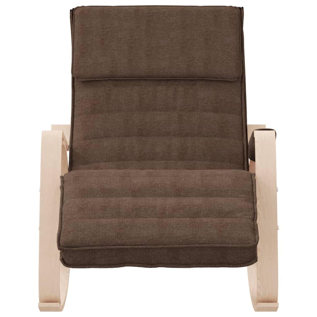 vidaXL Chaise à Bascule Marron foncé Tissu, Chaise, siège de Salon, Bascule, Chaise de Salon, Chaise de Relaxation, Chaise de Relaxation
