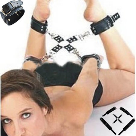 BONDAGERIE® Mànètte per pòlsi e cavìglìère, con gàncìo ad X inclùso