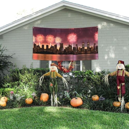 MINDBBDFJ Las Vegas Sunset Print Banners And Signs For Outdoor/Indoor,Personalized Banner Customizable Parties Halloween Banner (180x90cm)3