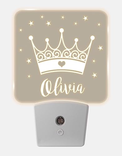 Luces nocturnas personalizadas enchufables a la pared para dormitorio de niños con sensor de encendidoapagado automático, luz nocturna LED blanca