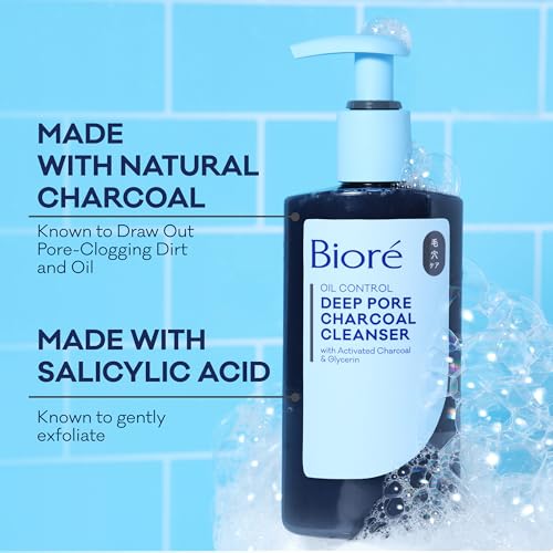 Biore Deep Pore Charcoal Face Wash, Daily Facial Cleanser for Dirt & Makeup Removal, for Oily Skin, 6.77 Oz - Image 4