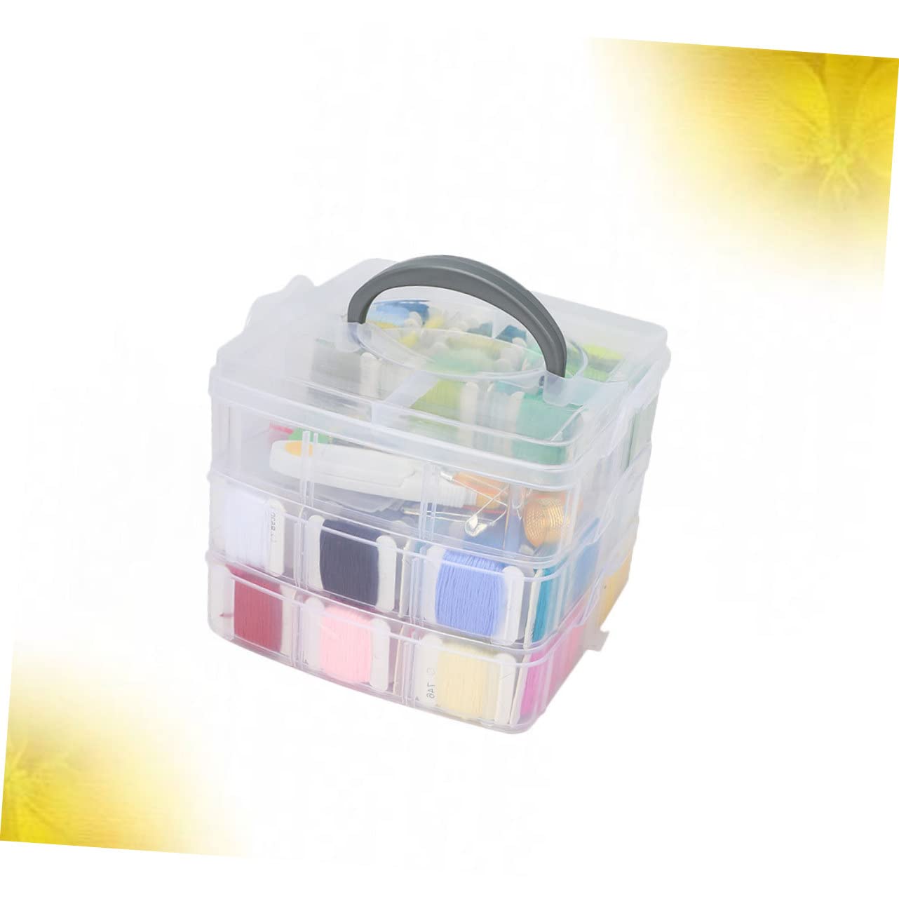 Lurrose Kit da Ricamo 150 Pezzi con Fili Avvolti e Accessori | Scatola per Conservazione Inclusa, Componenti in Metallo e Plastica, per Casa e Cucito, per Donna e Ragazza