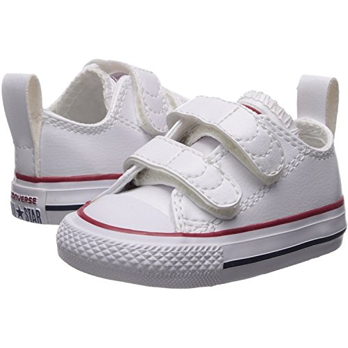 Converse Baby-Girl's Chuck Taylor All Star 2V Leather Low Top Sneaker, White, 7 M Us Toddler #TOP7