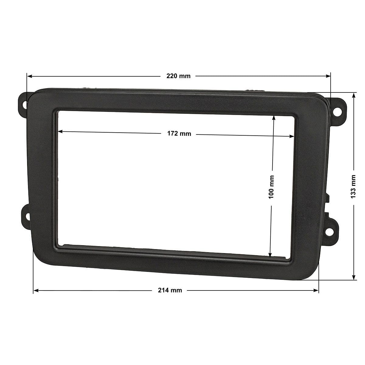 tomzz Audio 2457-037 Doppel DIN Radioblende kompatibel mit VW Golf 5 6 Touran Polo Passat Caddy EOS Tiguan Scirocco Skoda Seat OEM Satin Finish