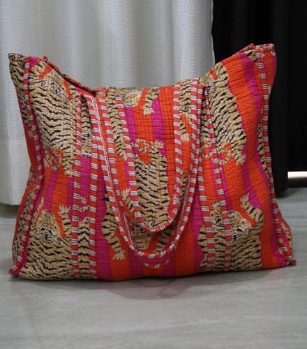 Bolso Tote reversible de algodón estilo jungla miniatura 2