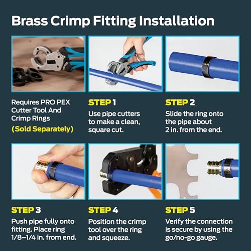 Image of SharkBite 1 Inch Crimp Female Adapter, Pack of 10, Brass Plumbing Fitting, PEX Pipe, PE-RT, UC094LF