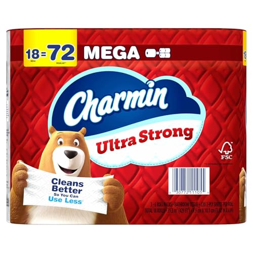 Image of Charmin Ultra Strong Toilet Paper 18 Mega Rolls, 220 Sheets Per Roll