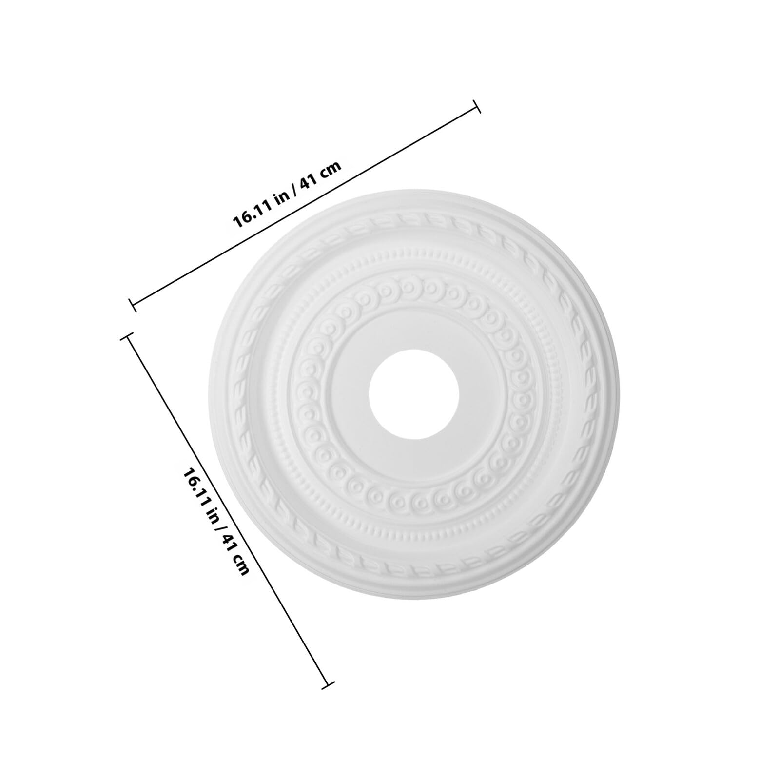 CALLARON Medallón de Techo Redondo de Pu Blanco 41 Cm para Luminaria Colgante, Accesorio de Iluminación Resistente y Compatible, Adecuado para Decoración de Hogar y Renovación de Lámparas