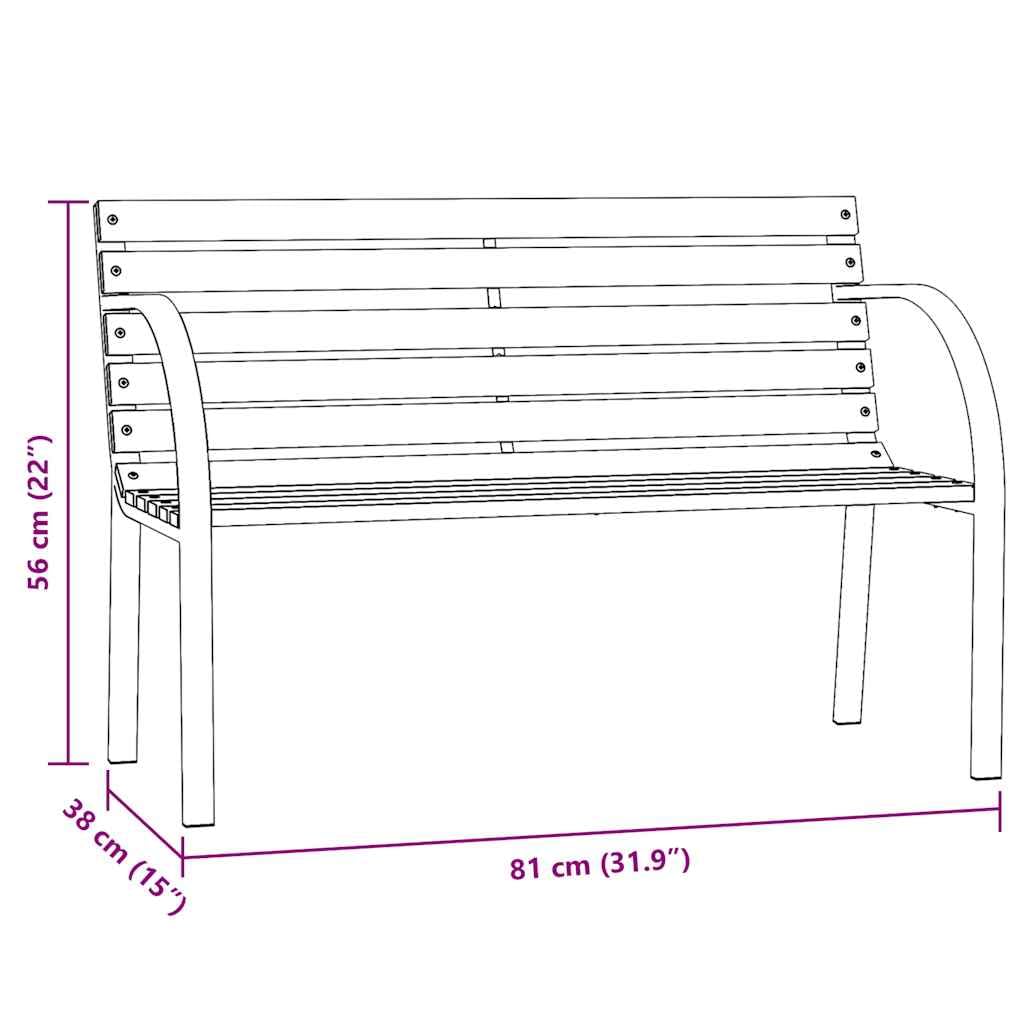 Banc de jardin pour enfants 81 cm en bois de sapin chinois gris