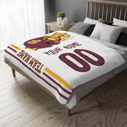 Image of W Throw Blanket Custom Name and Number Personalized Gifts for Men and Women