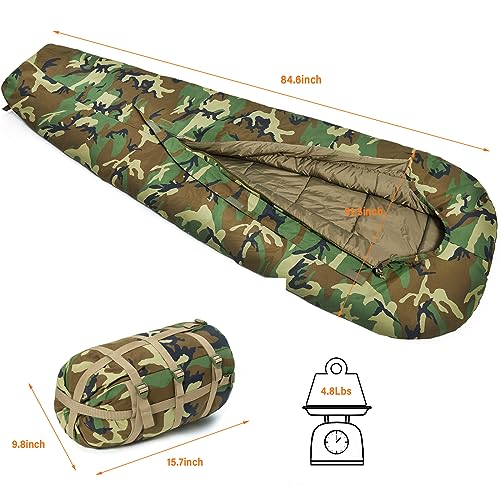 Image of MT Military Army Force Defence 4 & Tropen Patrol Mummy Sleeping Bags with Bivy Cover Compression Sack, Modular Sleeping System 2.0 for Cold Weather,
