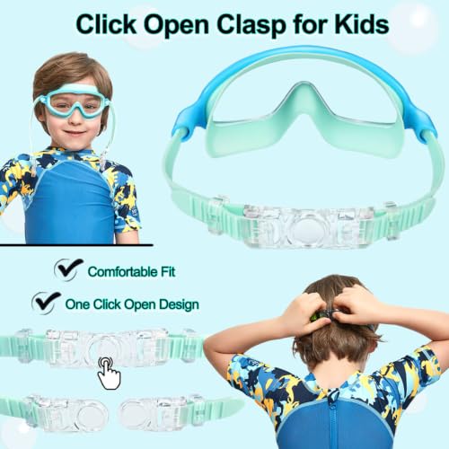 Image of Seago Swim Goggles for Kids 3-14 Anti-Fog & UV Wide Clear View Boys Girls