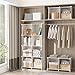AWTATOS Cube Storage Organizer, Storage Cubes Shelves Bookshelf, 6 Cube Closet Organizers and Storage, DIY Stackable Plastic Clothes Organizer Shelving for Bedroom, Home, White