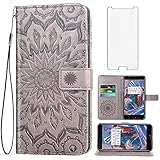 Phone Case for OnePlus 3 3T A3000 Wallet Cases with Tempered Glass Screen Protector Leather Slim...