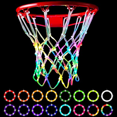 MECHDAUP LED Basketball Hoop Lights Remote Control LED Basketball Net Replacement(12 Loops Rim) 16 Color Change Waterproof& Easy to Install Bright to Play at Night Indoor and Outdoor