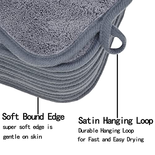 BloomSesame Makeup Remover Cloths for Face, Eye, Lips - Reusable Makeup Remover Pads Soft Microfiber Facial Cleansing Cloths 5 x 5inch 12 Pack (Gray) - Image 3