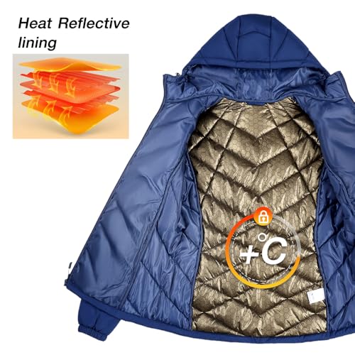CAMEL CROWN Women's Hooded Puffer Jacket with Heat Reflective Lining Lightweight Winter Coat Warm Jacket2
