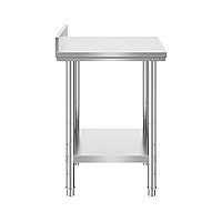 Vista 9 de Mophorn - Mesa de trabajo de acero inoxidable de 24 x 24 x 34 pulgadas, mesa de trabajo de preparación comercial de alimentos resistente, mesa
