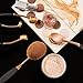Oval Makeup Brush Set of 5 Pcs Professional Oval Toothbrush Foundation Contour Concealer Eyeliner Blending Cosmetic Brushes Tool Set by Beauty Kate (Rose Gold Black)