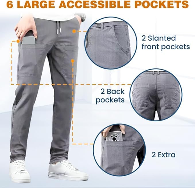 Manzera Stretch Cargo Pants, Sirmale Mencomfy MultiPants - High Stretch Multi-Pocket Durable Cargo Pants for Men2