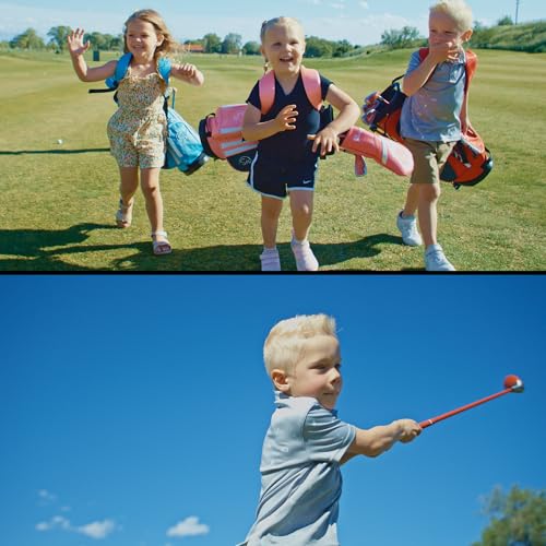 Image of Shorties Golf - Kids Golf Club Set | Perfect for Toddler Golfers and Kids 34 inch-38 inch Tall | EasyCarry Stand Bag | Driver, 7-Iron, Putter, Headcover, and Rain Cover
