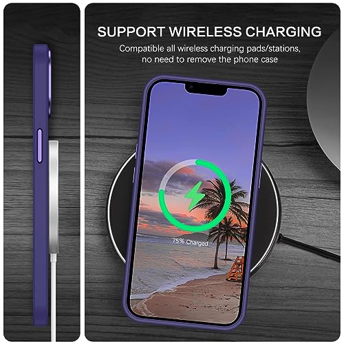 Image of BENTOBEN Thermoplastic Polyurethane Magnetic for Iphone 13 Case Iphone 14 Case [with Magsafe] Translucent Matte Phone Case Iphone 13 /14 Slim Women Men Girl Cover for Iphone 13 /14,dark Purple