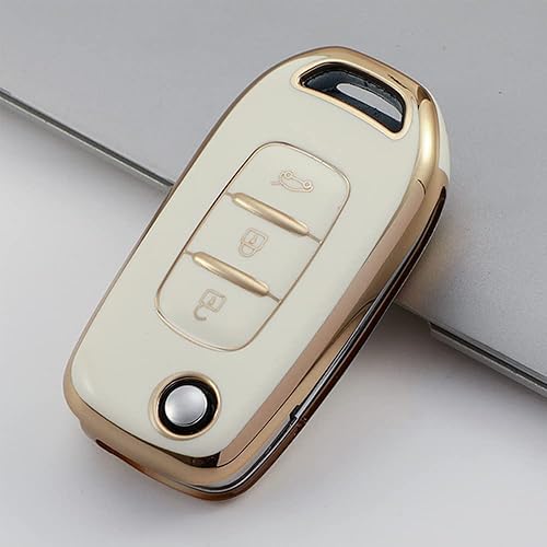 Miniatura 3 de HIBEYO Funda para llavero Renault Kadjar Koleos Sandero Stepway Logan Stepway Logan Logan 2 clio clio 5 Arkana captur TPU plegable 3 botones con