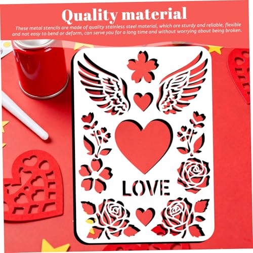 Plantillas de corazón reutilizables para pintar sin manchas adornos de San Valentín perfectos 7