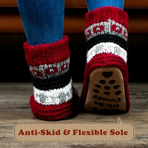 Image of cosyone1997 Slipper Socks for Women Warm Fuzzy Non Slip Soft Sole