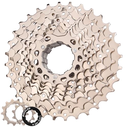 BUCKLOS 8/9/10/11/12 Speed Cassette Ultra-Light 11-25/28/32/34/36/40/42/46/50/52T Bike Cassette Fit Mountain Bike/Road Bike/XC/DH/AM Compatible with Shimano Sram HG Hub Driver