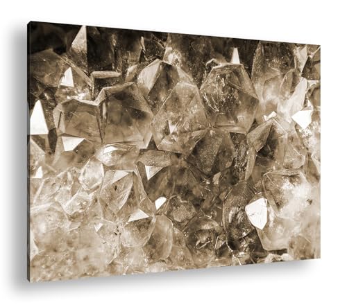 Améthyste violette tableau cadre bois 90x60 impression numérique sépia