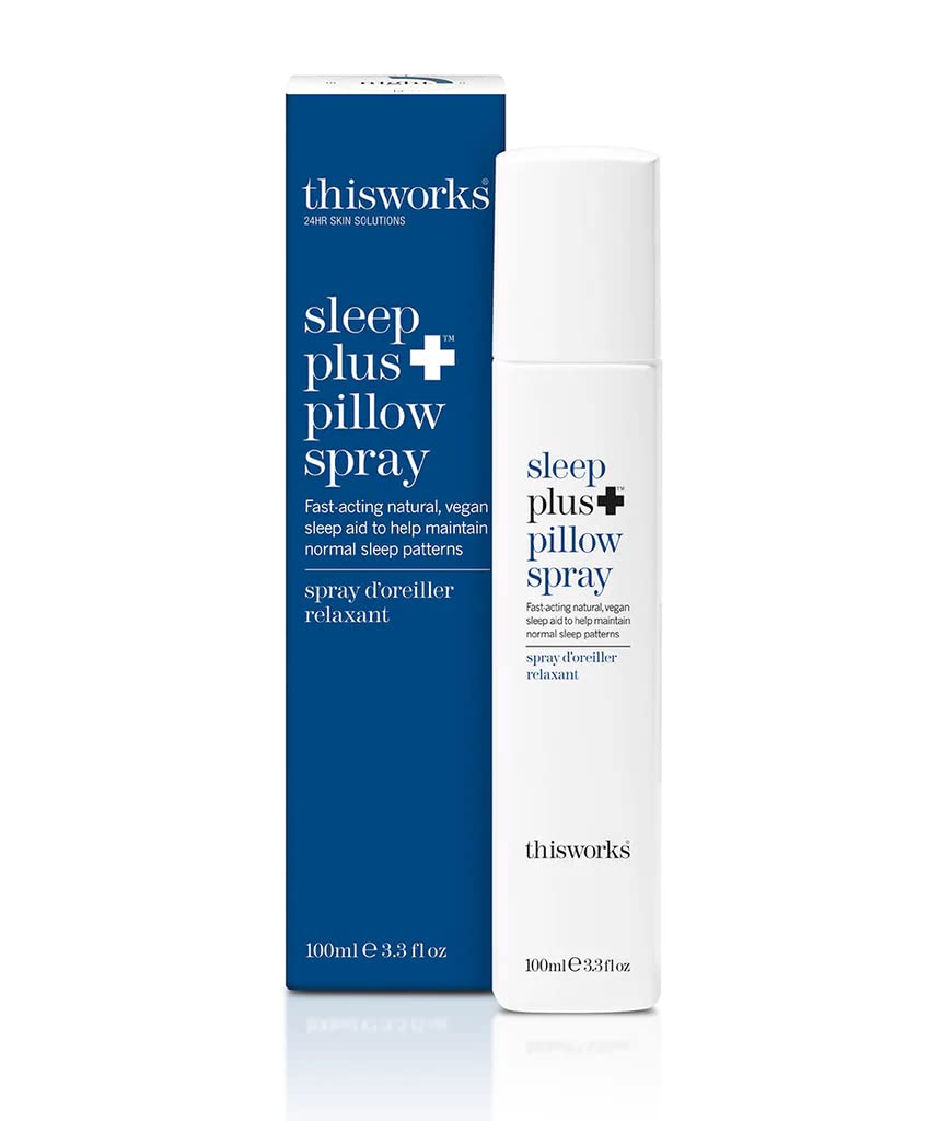 This WorksSleep Plus+ Pillow Spray: Fast-Acting Natural Rest Aid with with Essential Oils of Lavender, Vetivert and Camomile, 100ml