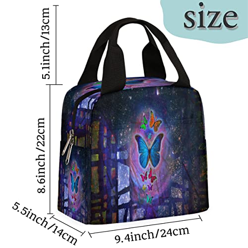 Abstract Butterfly Design Insulated Lunch Bag Women Reusable Lunch Tote Bag For Men Adult Leakproof Cooler Lunch Box For Work Office Picnic Travel #TOP6