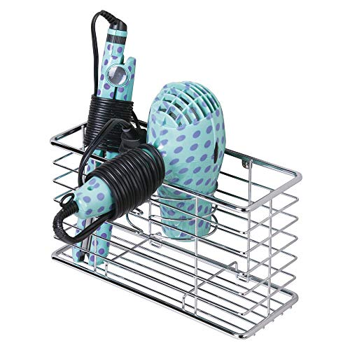 mDesign Farmhouse Metal Wire Bathroom Wall Mount Hair Care 