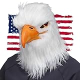 MOKRY PARTY White Eagle Head Mask Animal Bird Mask Eagle Claw Hairy Latex Mask Halloween Carnival Costume Mask